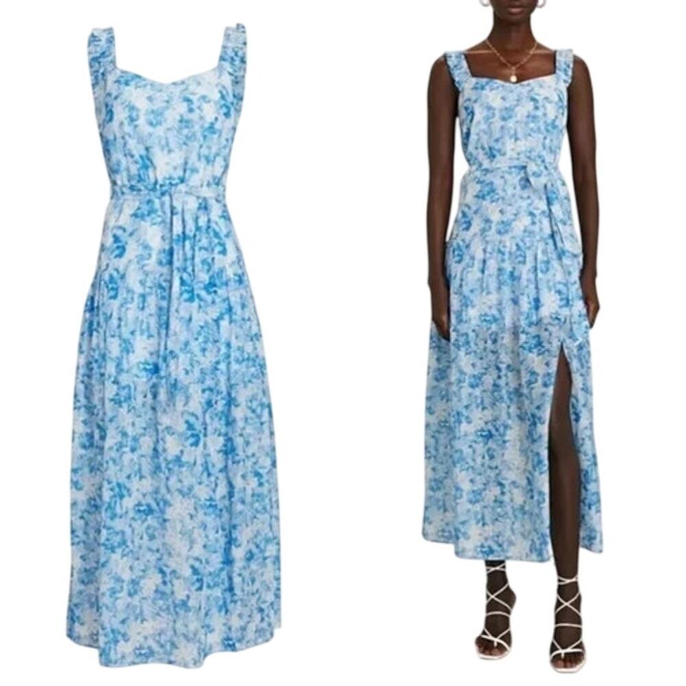 Intermix Maxi Dress Floral Silk Cotton Blend